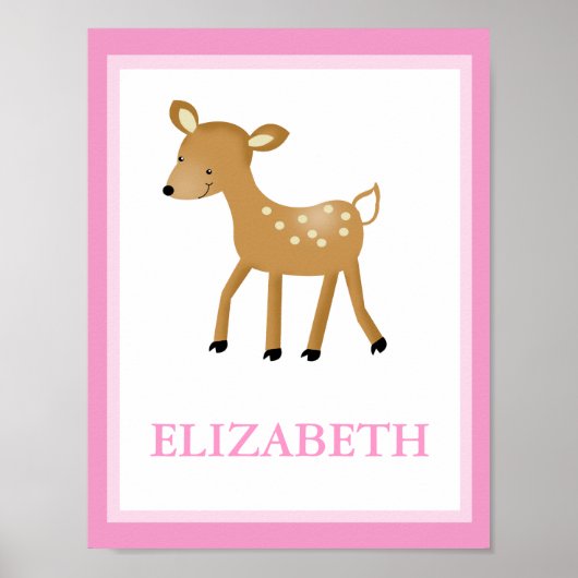 WOODLAND FOREST DEER CUSTOM PRINT (Voorkant)