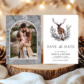 Woodland Forest Deer Fotobruiloft Save The Date