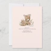 Woodland Forest Deer Mama Baby Girl Shower w Bunny Kaart (Achterkant)