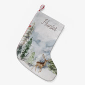 Woodland Forest Deer met naam Kleine Kerstsok (Voorkant (Hangend))