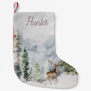 Woodland Forest Deer met naam Kleine Kerstsok