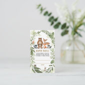 Woodland Forest Diaper Raffle Greenery Baby shower Informatiekaartje (Staand voorkant)