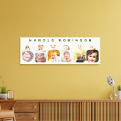 Woodland Forest Dieren Baby Boy Milestone Canvas Afdruk (Insitu (Woonkamer))