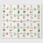 Woodland Forest Dieren Baby Jongen Douche Cadeaupapier (Vlak)
