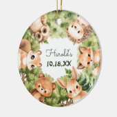 Woodland Forest Dieren Baby Jongen Keramisch Ornament (Links)