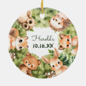Woodland Forest Dieren Baby Jongen Keramisch Ornament (Achterkant)