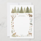 Woodland Forest Dieren Baby shower bedankje Bedankkaart (Voorkant)