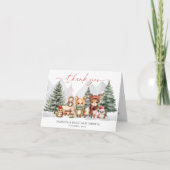 Woodland Forest Dieren Baby shower bedankje Bedankkaart (Voorkant)