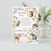 Woodland Forest Dieren Baby shower bedankje Kaart (Staand voorkant)