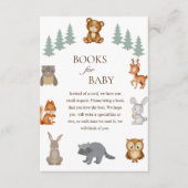 Woodland Forest Dieren Baby shower Boeken voor Bab Informatiekaartje (Voorkant)