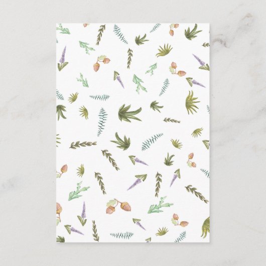 Woodland Forest Dieren Baby shower Boeken voor Bab Informatiekaartje (Achterkant)