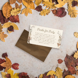 Woodland Forest Dieren Baby shower Boeken voor Bab Informatiekaartje