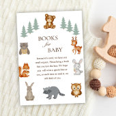 Woodland Forest Dieren Baby shower Boeken voor Bab Informatiekaartje