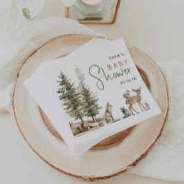 Woodland Forest Dieren Baby shower Servetten