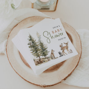 Woodland Forest Dieren Baby shower Servetten