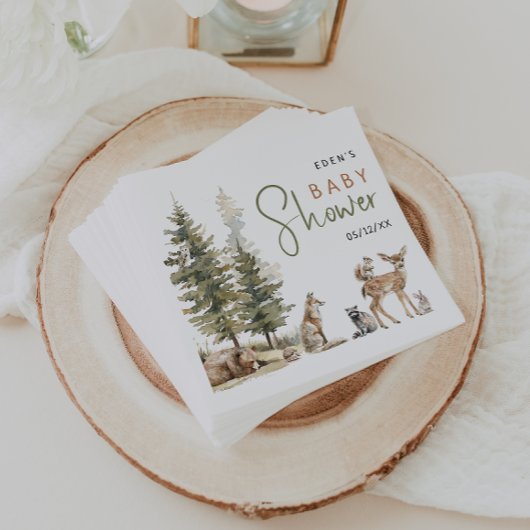 Woodland Forest Dieren Baby shower Servetten