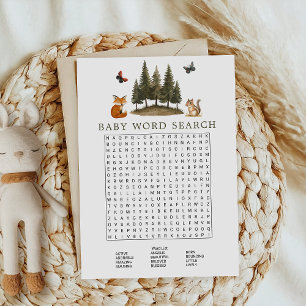 Woodland Forest Dieren Baby Woordzoekspel Kaart