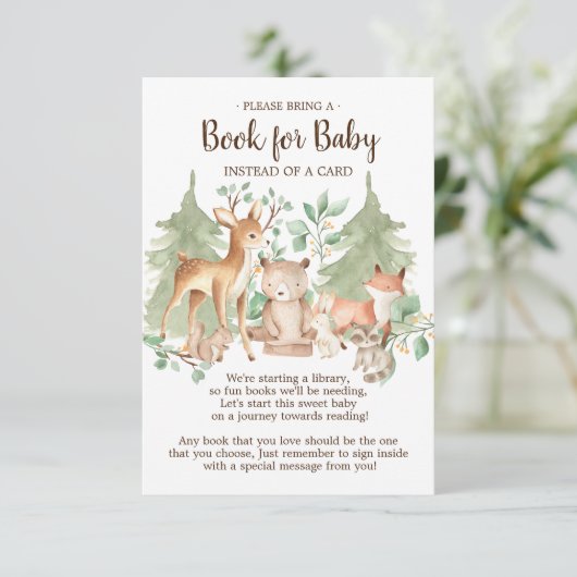 Woodland Forest Dieren Boek voor Baby Kaart (Staand voorkant)
