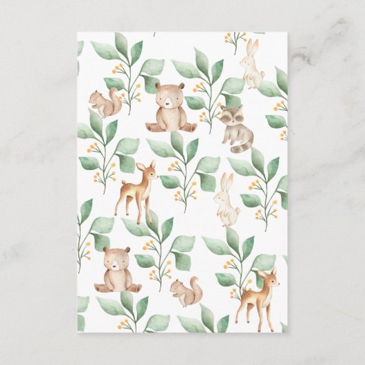 Woodland Forest Dieren Boek voor Baby Kaart (Achterkant)