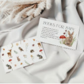 Woodland Forest Dieren Boeken voor Baby shower Informatiekaartje