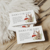 Woodland Forest Dieren Boeken voor Baby shower Informatiekaartje
