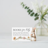 Woodland Forest Dieren Boeken voor Baby shower Informatiekaartje (Staand voorkant)