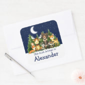 Woodland Forest Dieren Bomen Sky Bookplate Label (Envelop)