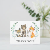 Woodland Forest Dieren Dank u Briefkaart (Staand voorkant)