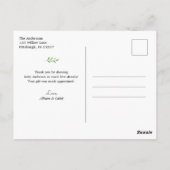 Woodland Forest Dieren Dank u Briefkaart (Achterkant)