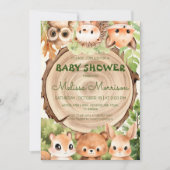 Woodland Forest Dieren en Wood Baby Jongen Douche Kaart (Voorkant)
