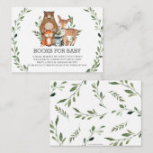 Woodland Forest Dieren Groen Breng een boek Informatiekaartje (Voorkant / Achterkant)