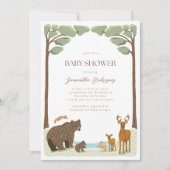Woodland Forest Dieren Jongen Baby shower Kaart (Voorkant)