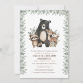 Woodland Forest Dieren Koppels Baby shower Kaart (Voorkant)