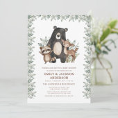 Woodland Forest Dieren Koppels Baby shower Kaart (Staand voorkant)