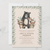 Woodland Forest Dieren Koppels Baby shower Kaart (Voorkant)
