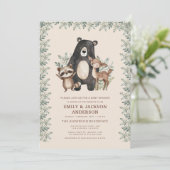 Woodland Forest Dieren Koppels Baby shower Kaart (Staand voorkant)