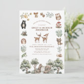 Woodland Forest Dieren Koppels Baby shower Kaart (Staand voorkant)