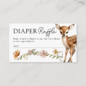 Woodland Forest Dieren Luier Raffle Baby shower Informatiekaartje (Voorkant)