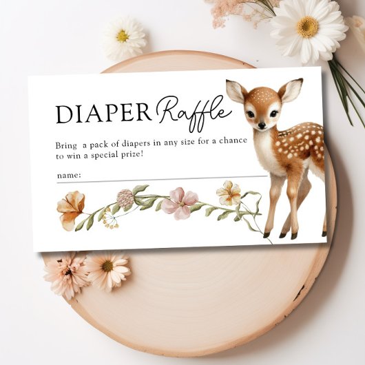 Woodland Forest Dieren Luier Raffle Baby shower Informatiekaartje