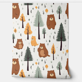 Woodland Forest Dieren Patroon Baby Kwekerij Kamer Behang