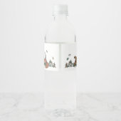 Woodland Forest Dieren Storybook Baby shower Waterfles Etiket (Achterkant)