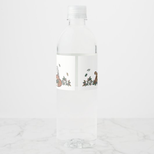 Woodland Forest Dieren Storybook Baby shower Waterfles Etiket (Achterkant)