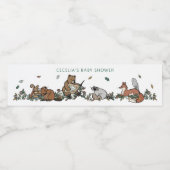 Woodland Forest Dieren Storybook Baby shower Waterfles Etiket (Enkel label)