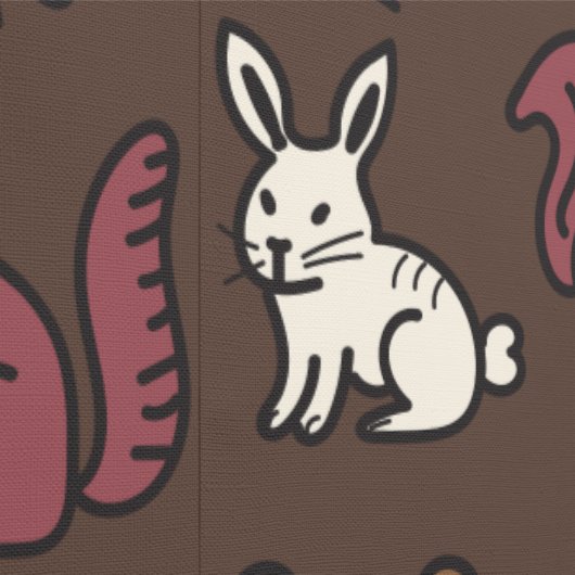 Woodland Forest Doodle Animals Brown Behang (Zoom)