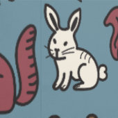 Woodland Forest Doodle Animals Cream Behang (Zoom)