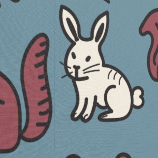 Woodland Forest Doodle Animals Cream Behang (Zoom)