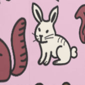 Woodland Forest Doodle Animals roze Behang (Zoom)