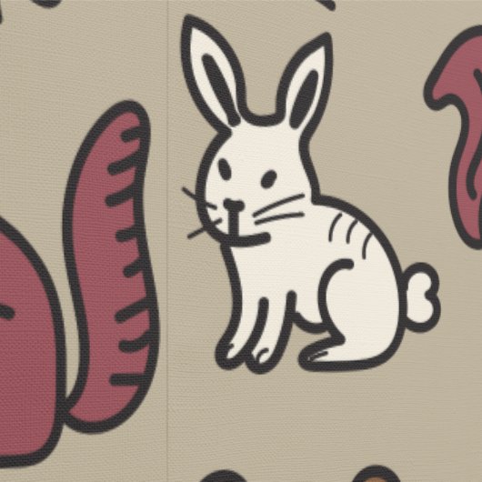 Woodland Forest Doodle Dieren Tan Behang (Zoom)