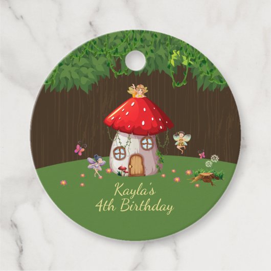 Woodland Forest, Fairy Birthday Bedankjes Labels (Voorkant)