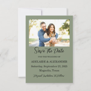 Woodland Forest foto bruiloft groen Save The Date